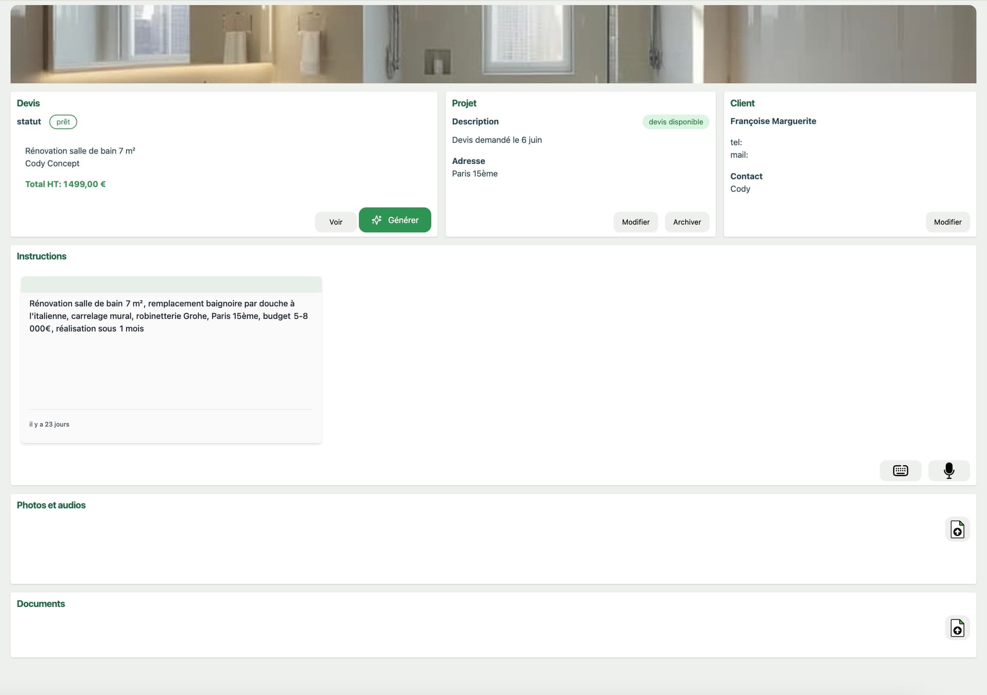 The Renalto project page before the redesign